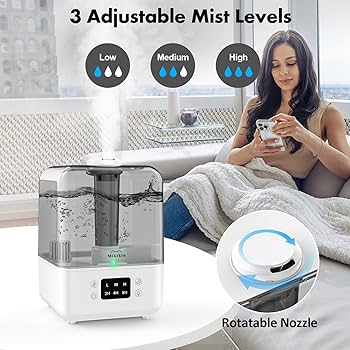 Mikikin Ultrasonic Cool Mist Humidifier with 30-Hour Runtime